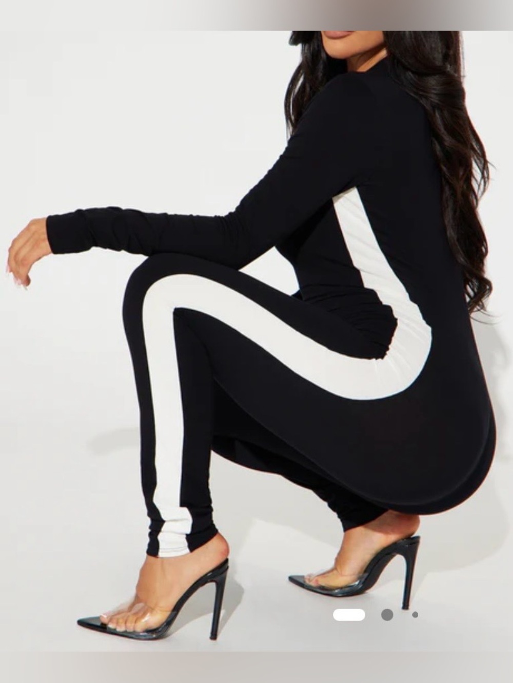 Black & White Side-Stripe Jumpsuit